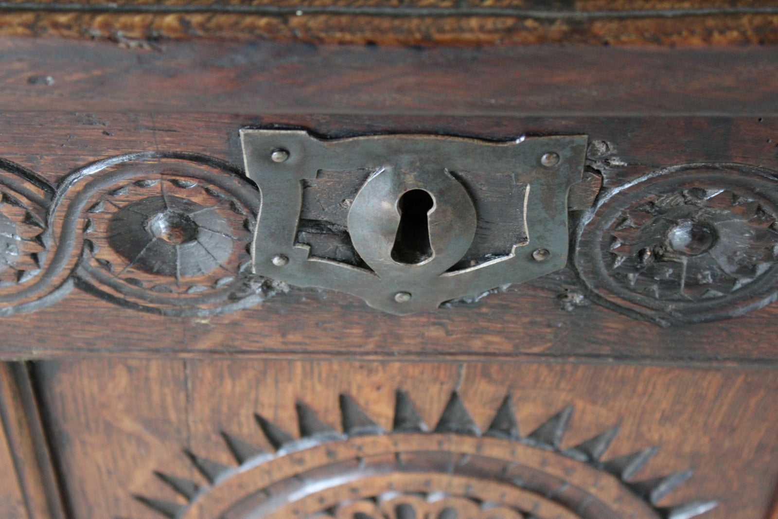 Antique Carved Oak Coffer - Kernow Furniture