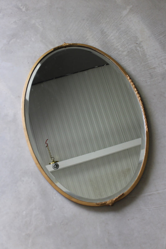 Vintage Gold Oval Mirror - Kernow Furniture