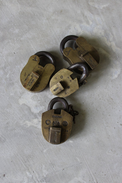 Vintage Brass Padlocks - Kernow Furniture