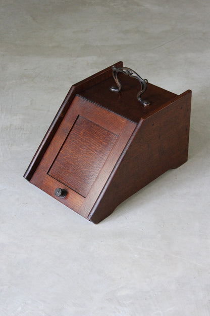 Edwardian Oak Coal Scuttle - Kernow Furniture