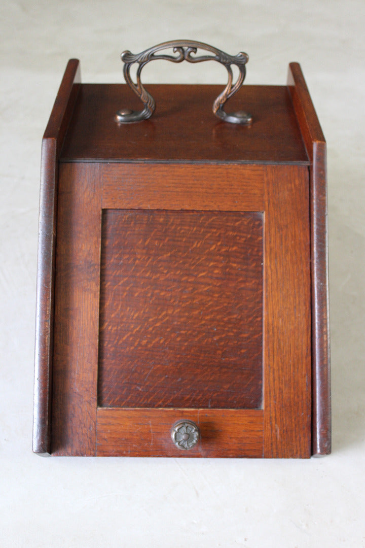 Edwardian Oak Coal Scuttle - Kernow Furniture