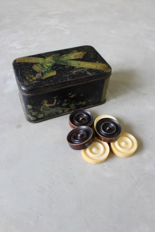 Vintage Lucite Checkers In Tin - Kernow Furniture