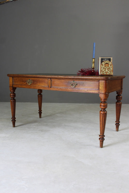 Antique Oak Library Table - Kernow Furniture
