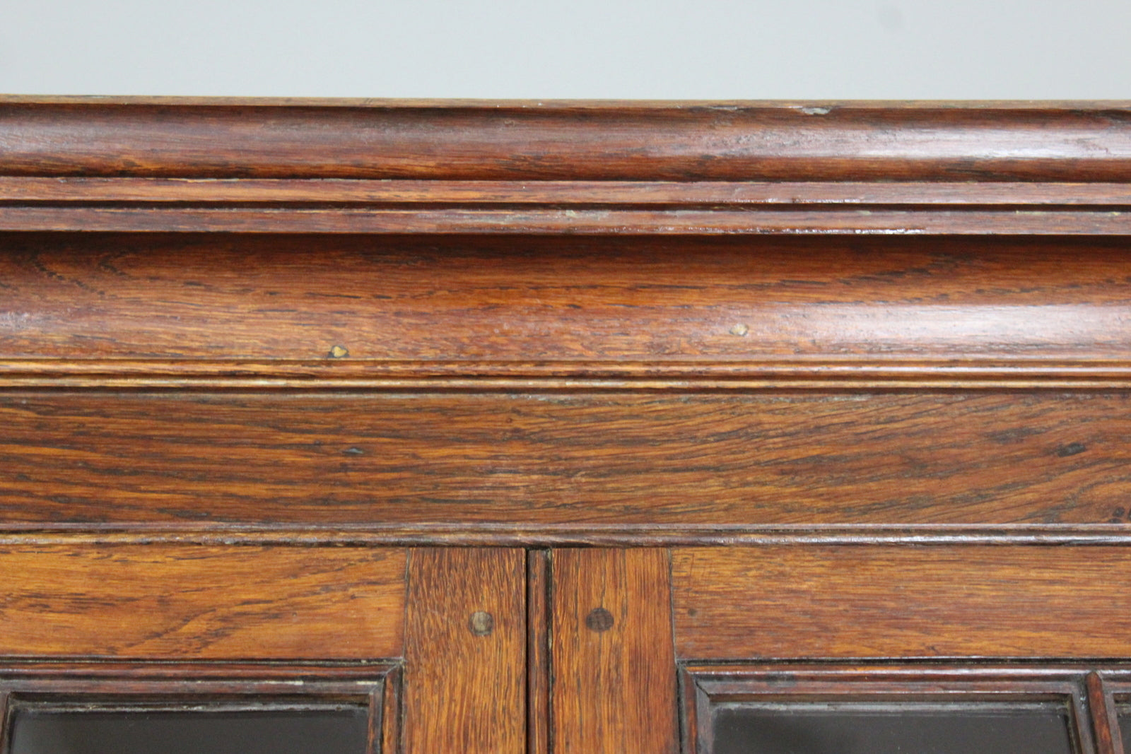 Antique Oak Astragal Glazed Corner Cabinet - Kernow Furniture