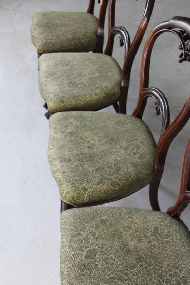 Victorian Rosewood Dining Chairs - Kernow Furniture