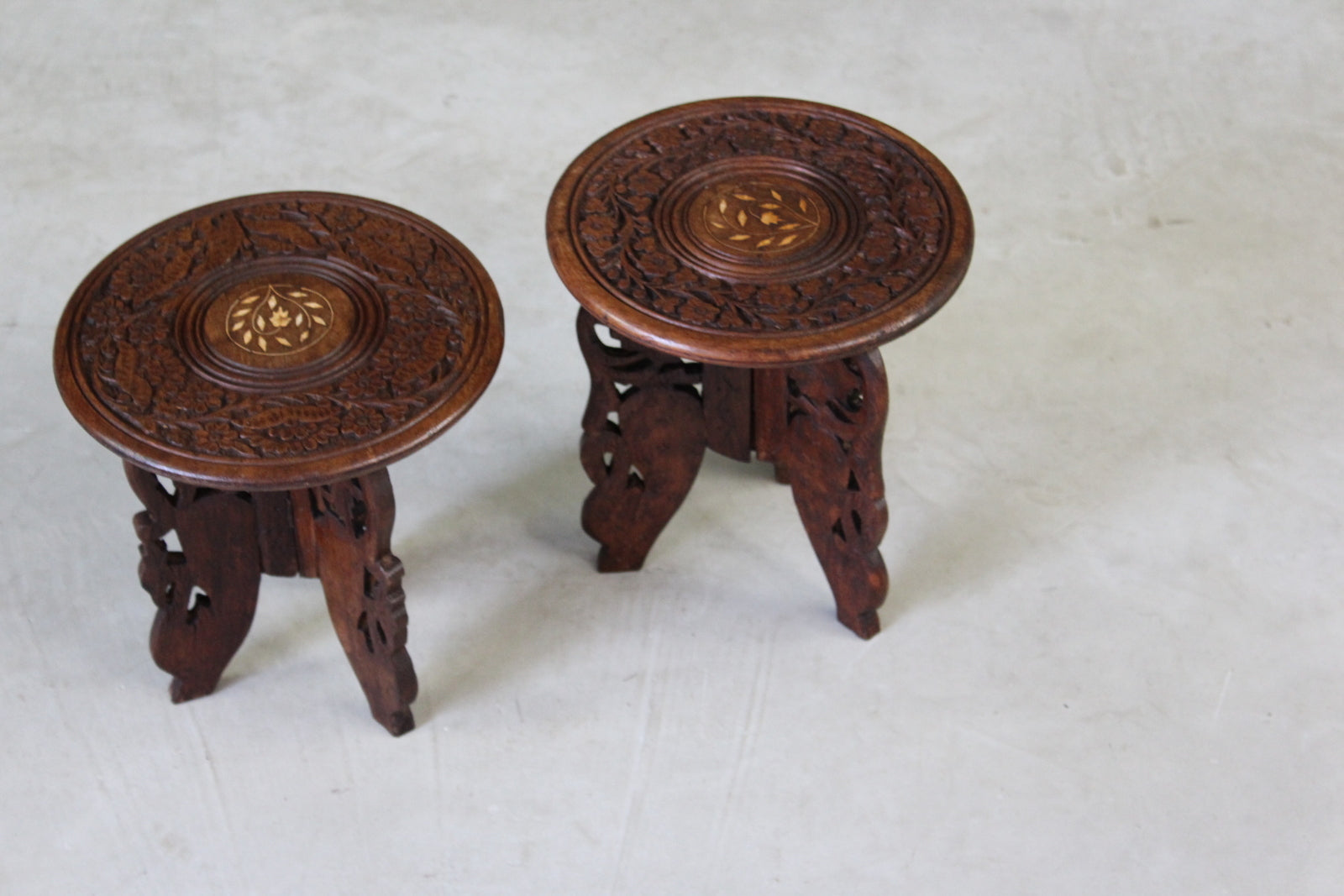 Pair Small Eastern Tables - Kernow Furniture