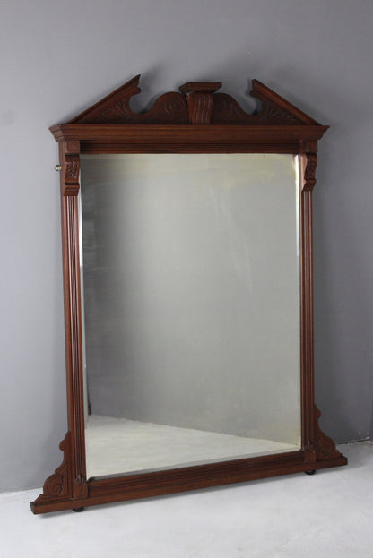 Large Antique Mahogany Mirror - Kernow Furniture