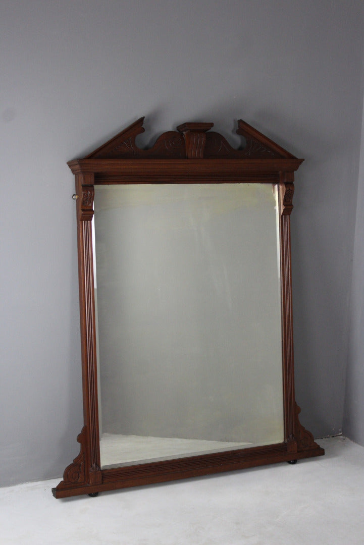 Large Antique Mahogany Mirror - Kernow Furniture