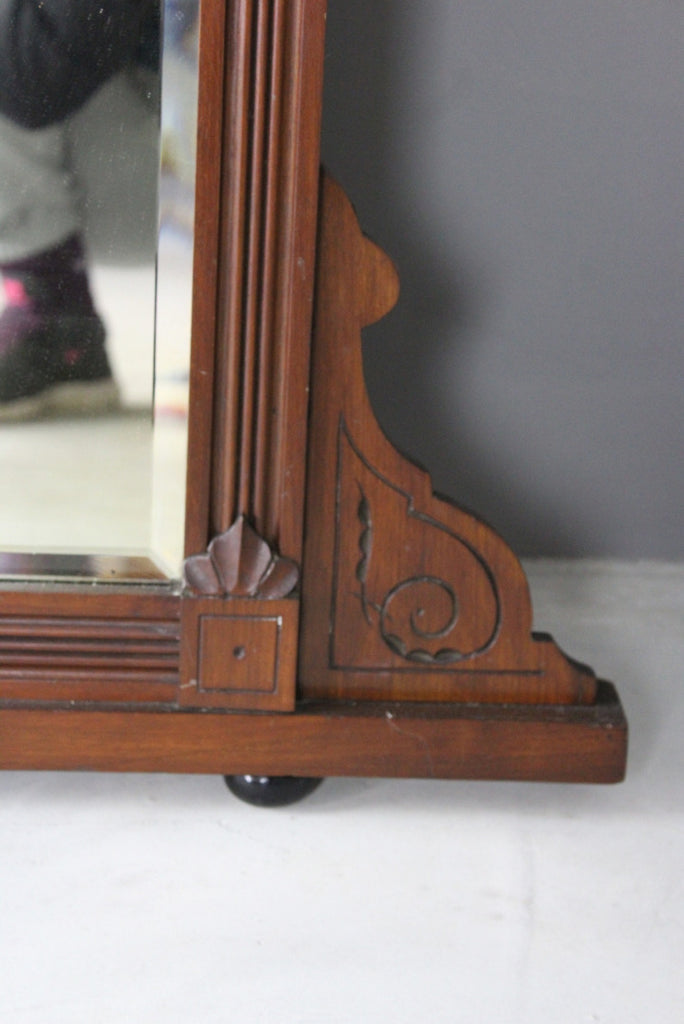Large Antique Mahogany Mirror - Kernow Furniture