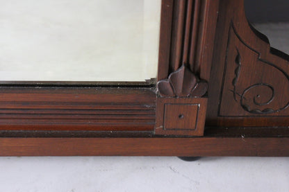 Large Antique Mahogany Mirror - Kernow Furniture