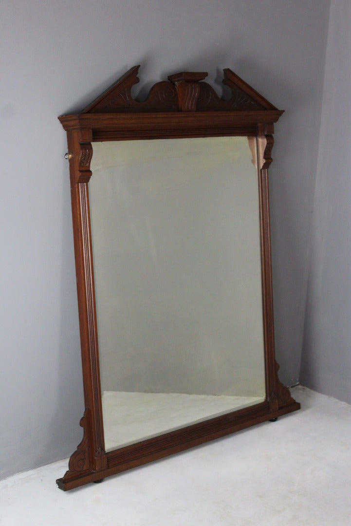 Large Antique Mahogany Mirror - Kernow Furniture