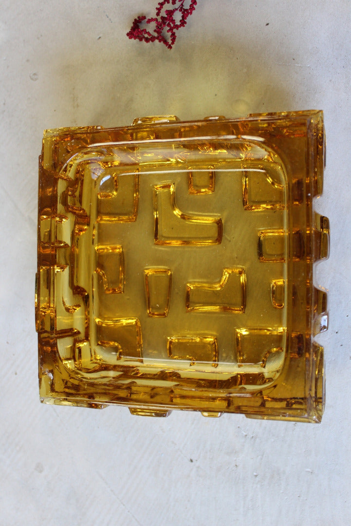 Amber Czech Glass Dish - Kernow Furniture