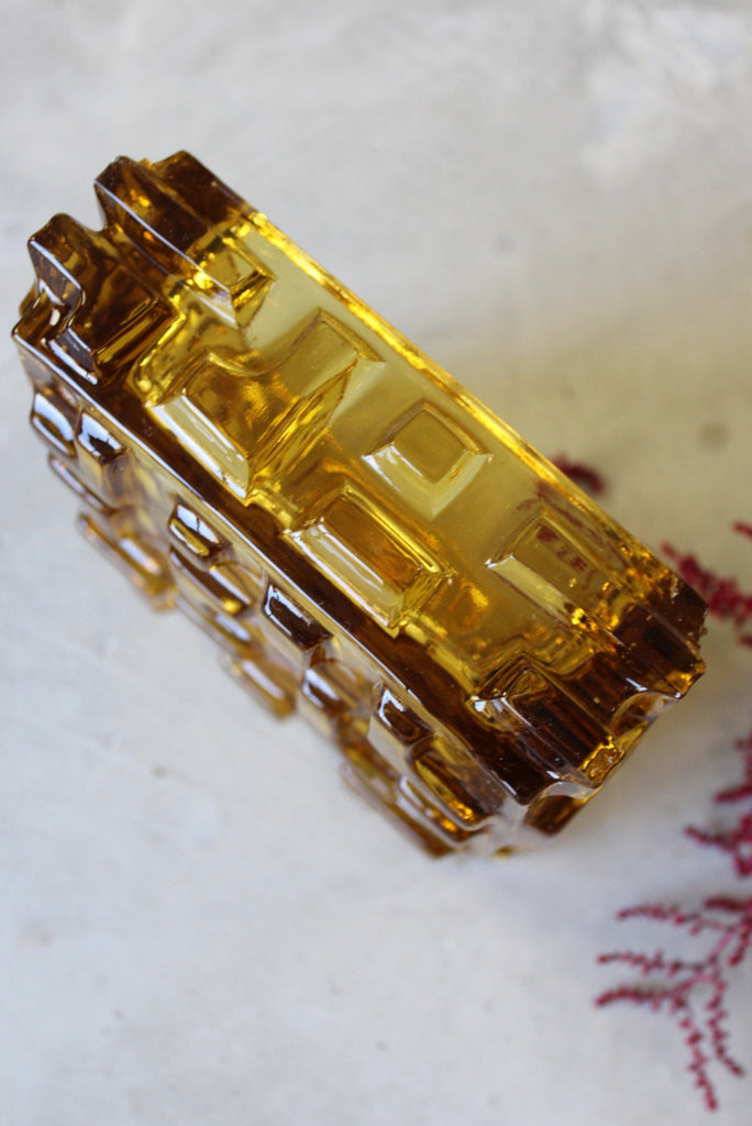 Amber Czech Glass Dish - Kernow Furniture