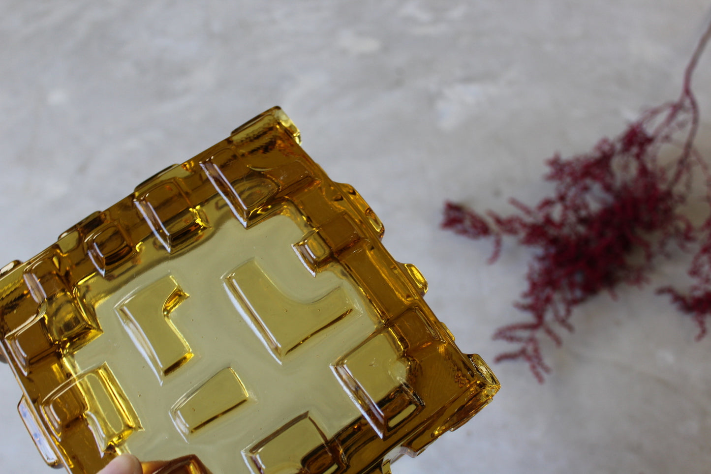 Amber Czech Glass Dish - Kernow Furniture