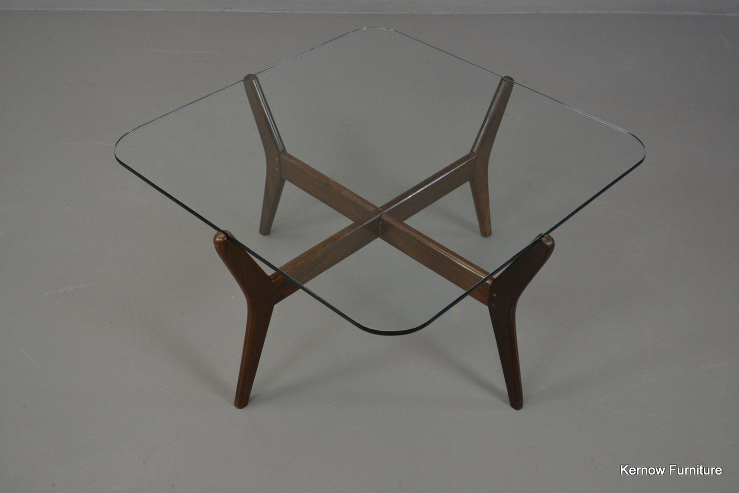 Retro Square Glass Coffee Table - Kernow Furniture