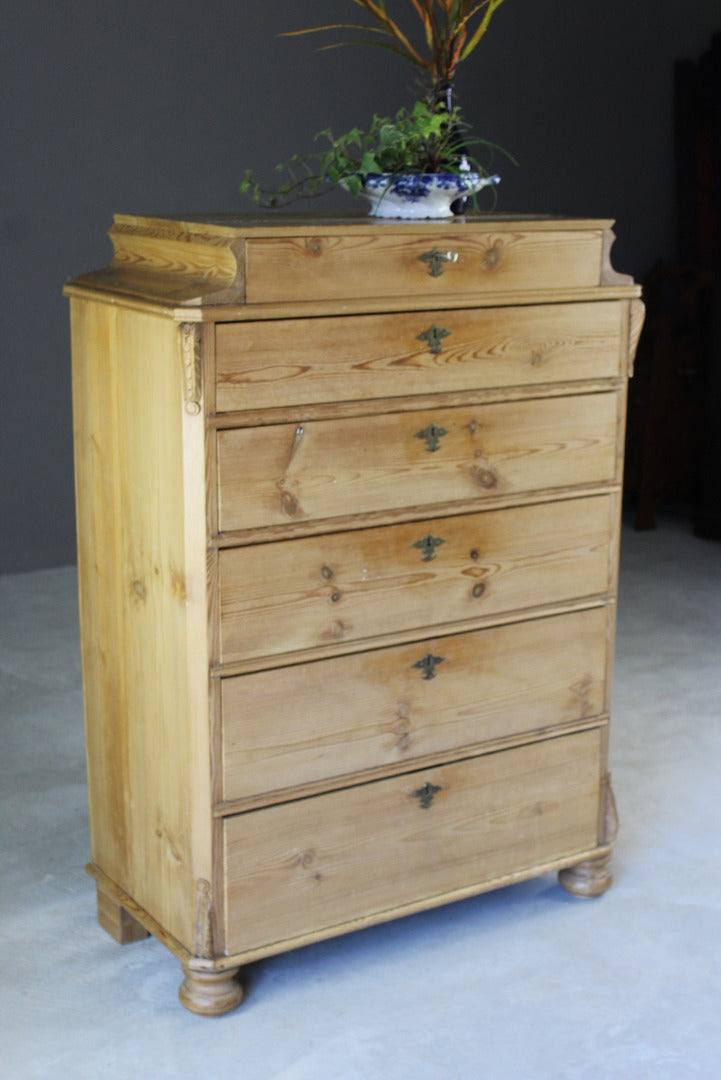 Antique Continental Pine Chest of Dawers - Kernow Furniture