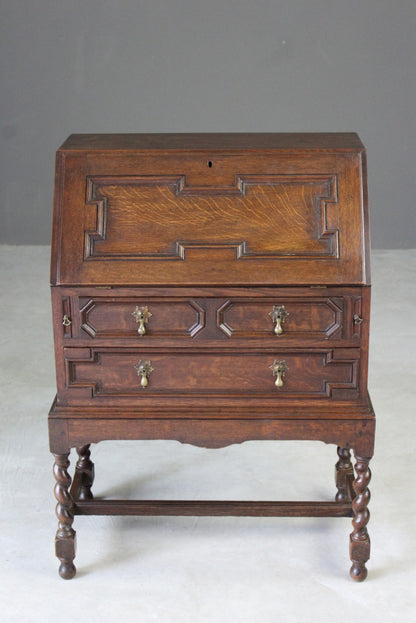 Oak Jacobean Style Bureau - Kernow Furniture