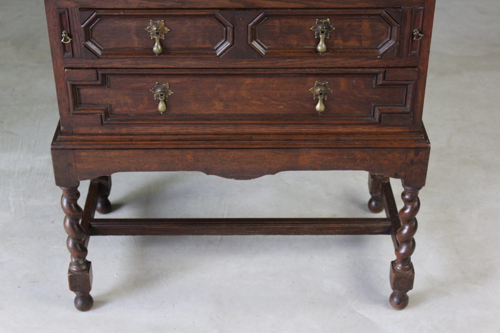 Oak Jacobean Style Bureau - Kernow Furniture