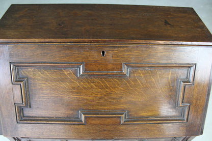 Oak Jacobean Style Bureau - Kernow Furniture