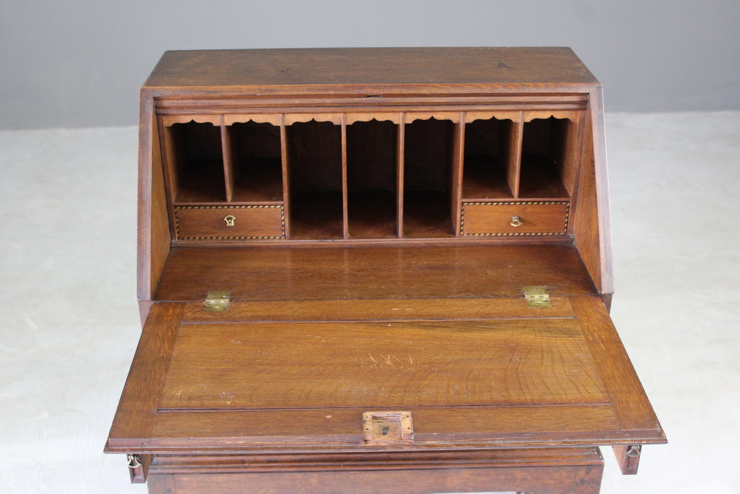 Oak Jacobean Style Bureau - Kernow Furniture