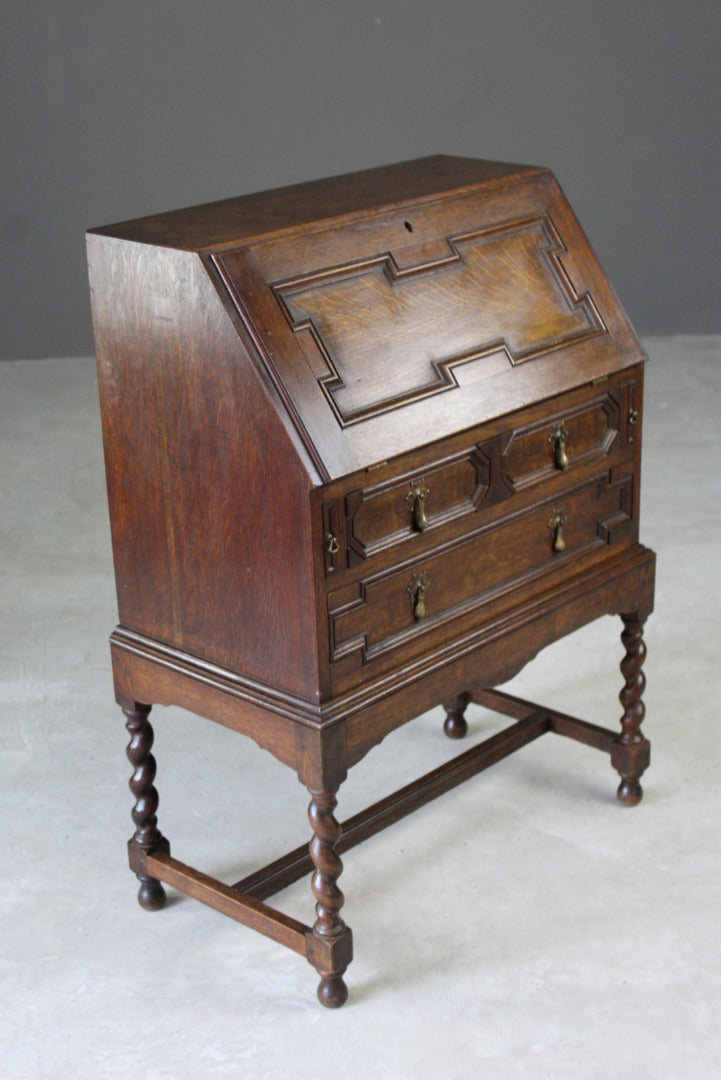 Oak Jacobean Style Bureau - Kernow Furniture