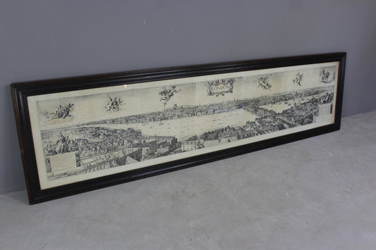 Huge Wenceslaus Hollar Framed London Print - Kernow Furniture