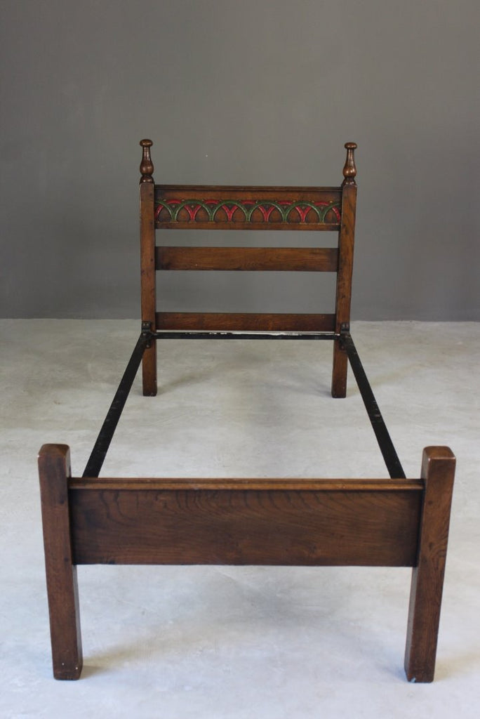 Pair Antique Single Oak Beds - Kernow Furniture
