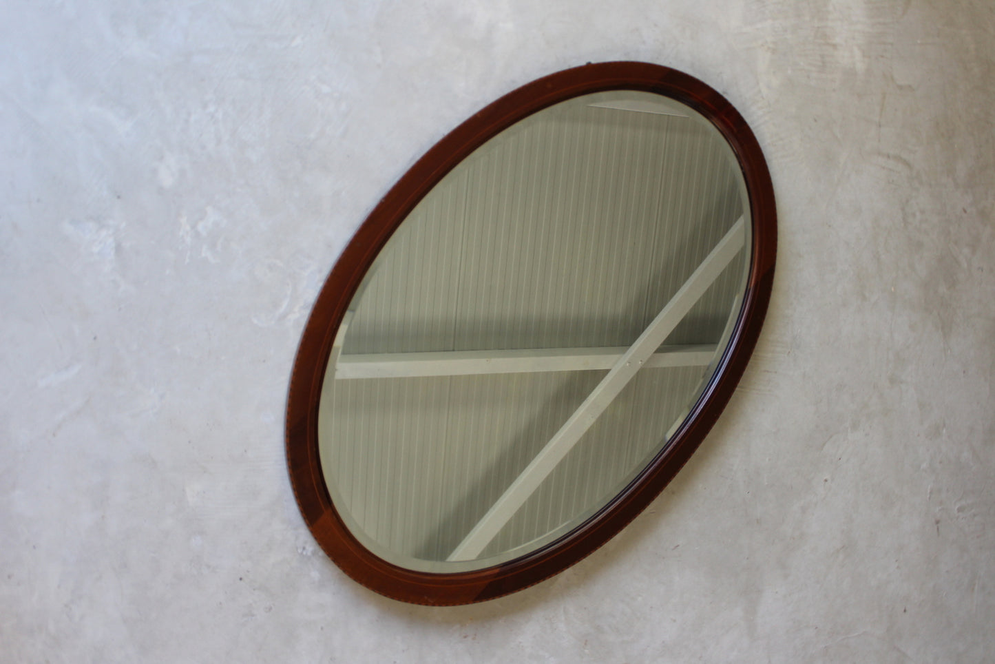 Antique Edwardian Oval Mirror - Kernow Furniture