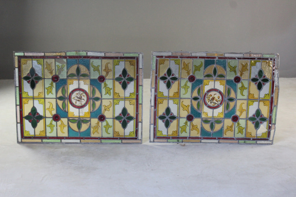 Pair Stained Glass Windows - Kernow Furniture