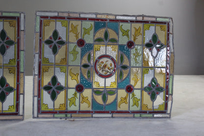 Pair Stained Glass Windows - Kernow Furniture