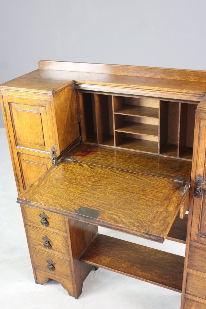 1930s Golden Oak Bureau - Kernow Furniture