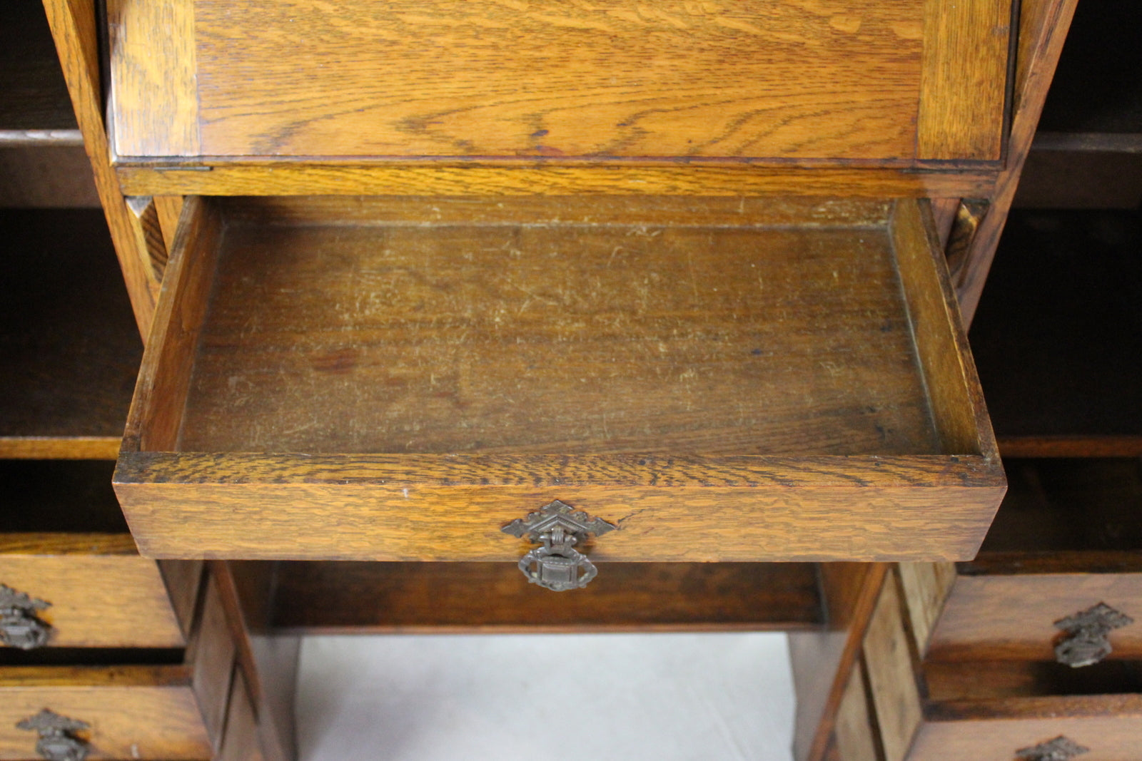 1930s Golden Oak Bureau - Kernow Furniture