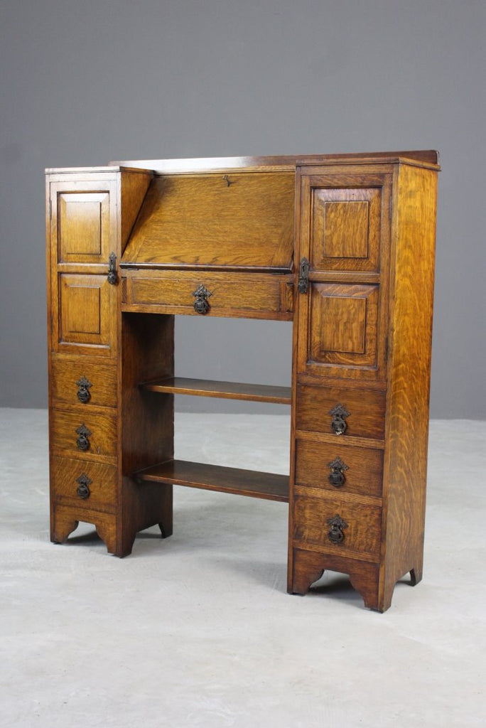 1930s Golden Oak Bureau - Kernow Furniture