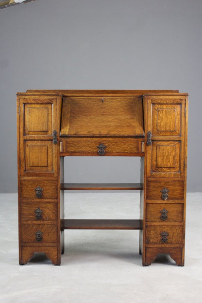 1930s Golden Oak Bureau - Kernow Furniture