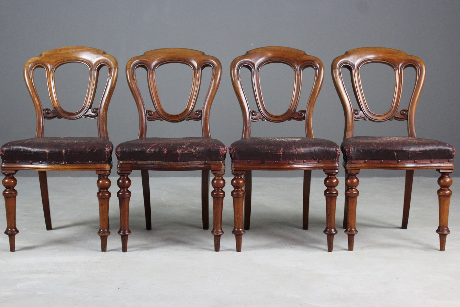 Victorian Walnut Dining Chairs - Kernow Furniture