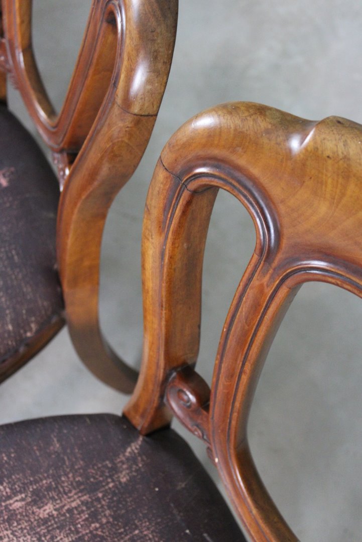 Victorian Walnut Dining Chairs - Kernow Furniture