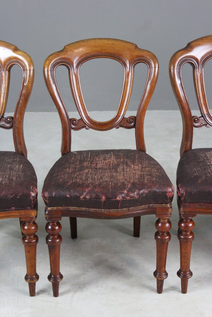 Victorian Walnut Dining Chairs - Kernow Furniture