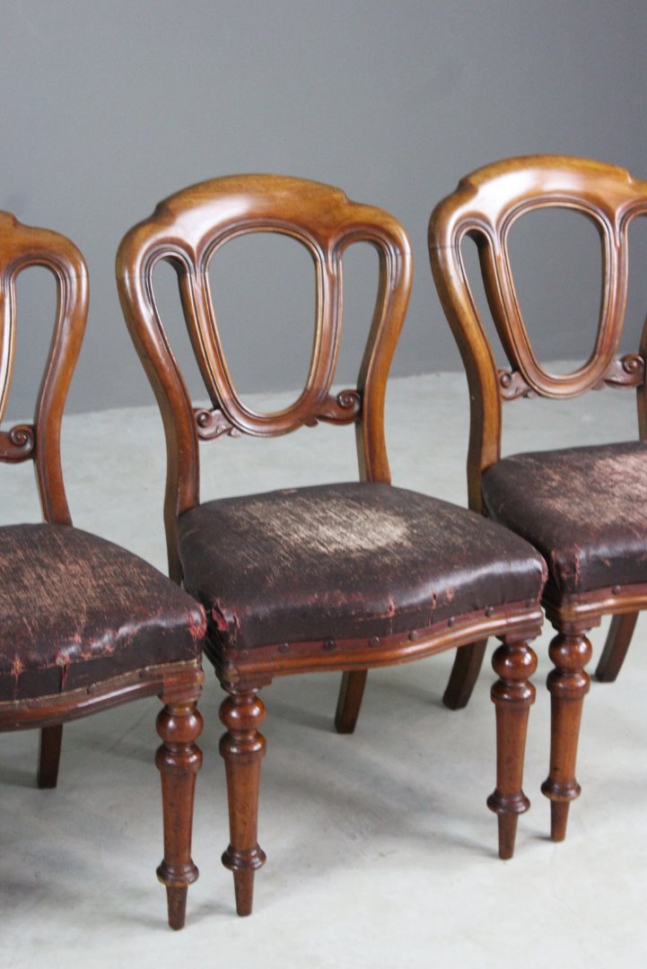 Victorian Walnut Dining Chairs - Kernow Furniture