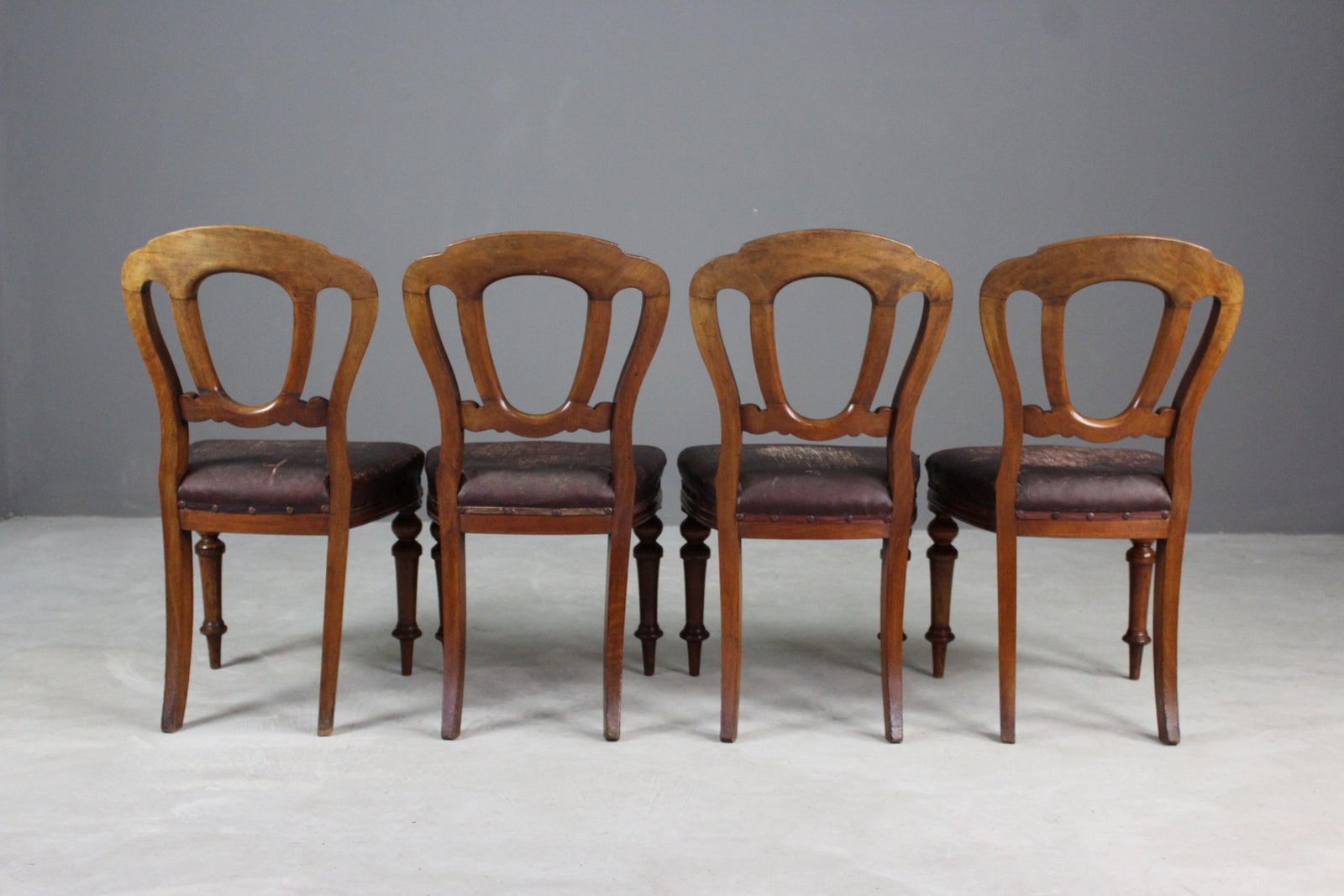 Victorian Walnut Dining Chairs - Kernow Furniture