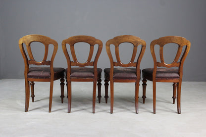 Victorian Walnut Dining Chairs - Kernow Furniture