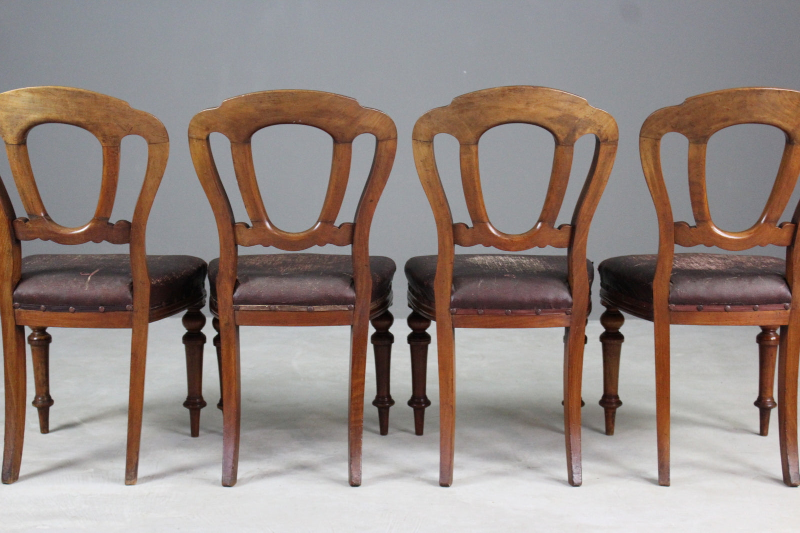 Victorian Walnut Dining Chairs - Kernow Furniture