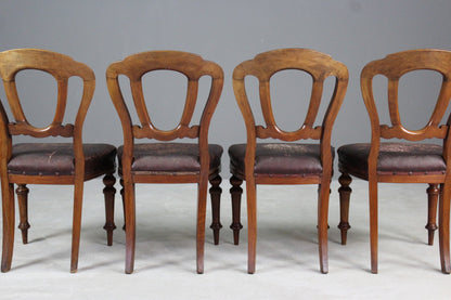 Victorian Walnut Dining Chairs - Kernow Furniture