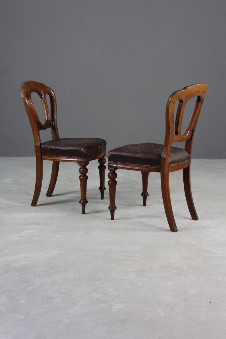 Victorian Walnut Dining Chairs - Kernow Furniture