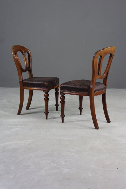 Victorian Walnut Dining Chairs - Kernow Furniture