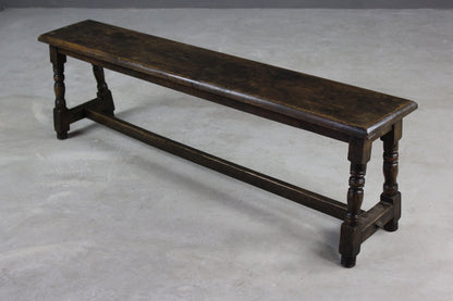 Antique Rustic Oak Long Bench - Kernow Furniture