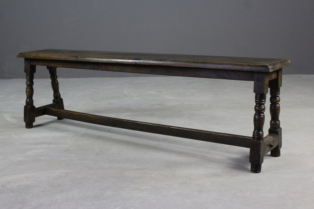 Antique Rustic Oak Long Bench - Kernow Furniture