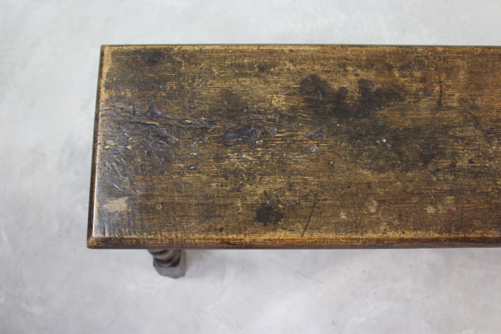 Antique Rustic Oak Long Bench - Kernow Furniture