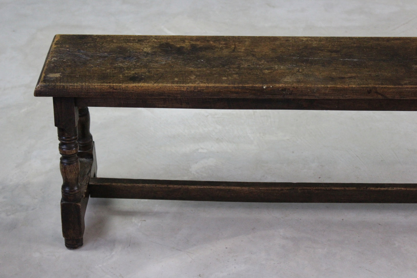 Antique Rustic Oak Long Bench - Kernow Furniture