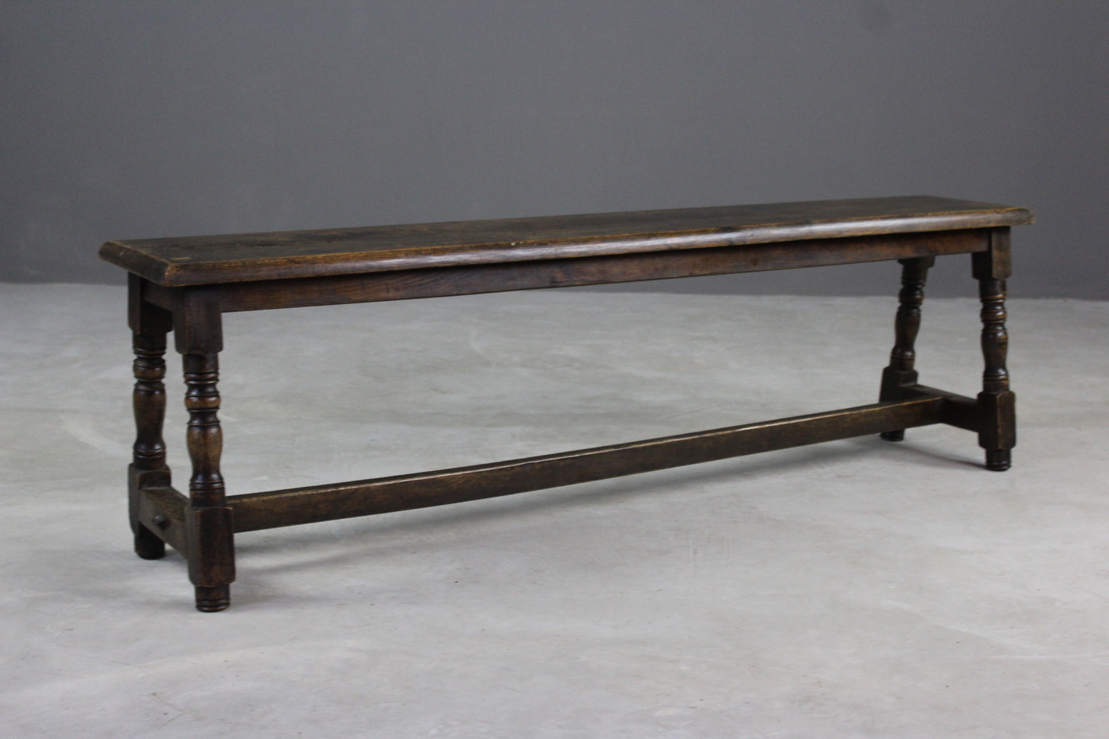 Antique Rustic Oak Long Bench - Kernow Furniture