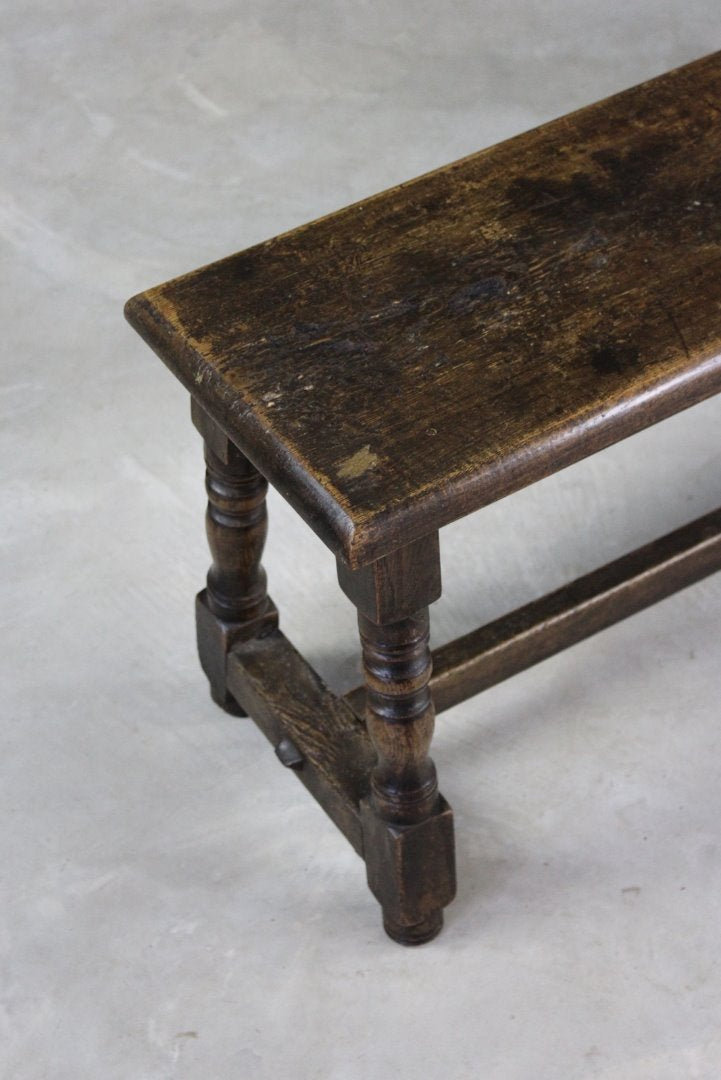 Antique Rustic Oak Long Bench - Kernow Furniture